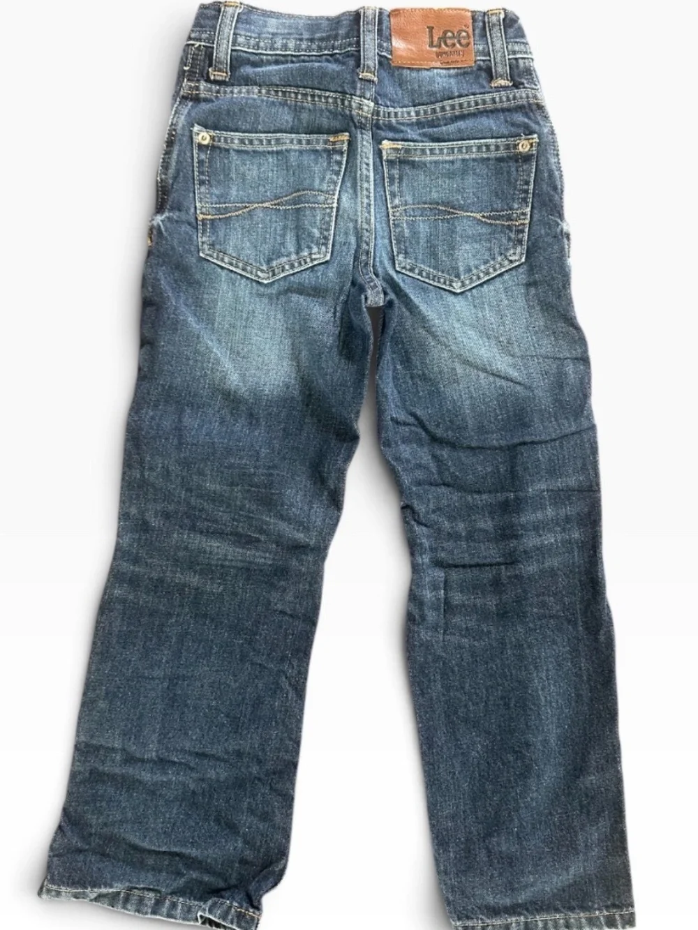 Lee Dungarees Boys Relaxed Fit Bootcut Jeans Medium Wash Size 6 Slim Adjustable